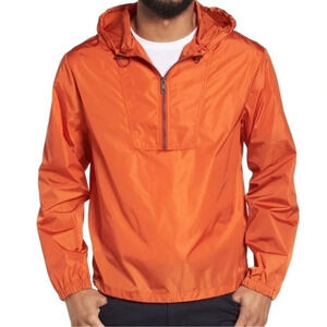 VINCE Orange Hooded Windbreaker Jacket SZ S